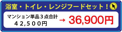 水まわりのハウスクリーニング・３点Ａ